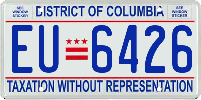 DC license plate EU6426