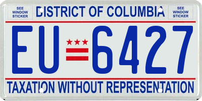 DC license plate EU6427
