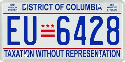 DC license plate EU6428