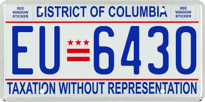DC license plate EU6430