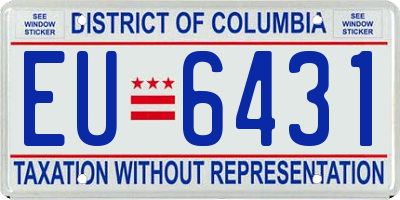 DC license plate EU6431