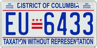 DC license plate EU6433