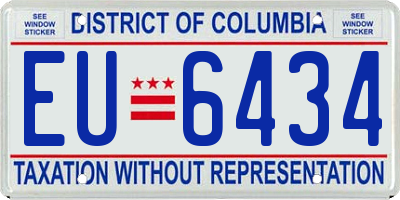 DC license plate EU6434