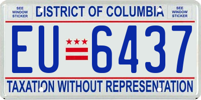 DC license plate EU6437