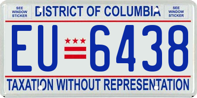 DC license plate EU6438