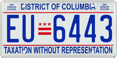 DC license plate EU6443
