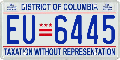 DC license plate EU6445