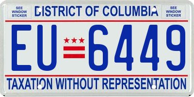 DC license plate EU6449
