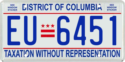 DC license plate EU6451