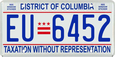 DC license plate EU6452
