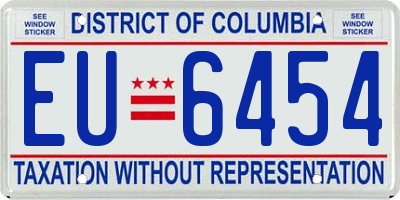 DC license plate EU6454