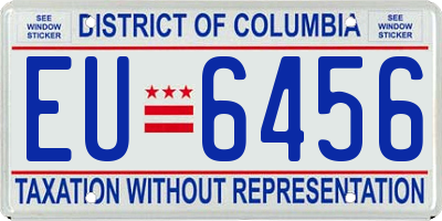 DC license plate EU6456