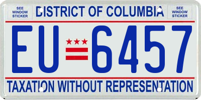 DC license plate EU6457