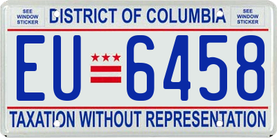 DC license plate EU6458