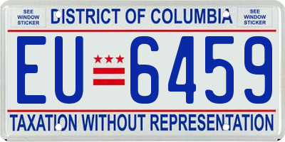 DC license plate EU6459