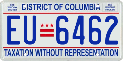 DC license plate EU6462
