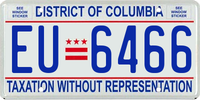 DC license plate EU6466