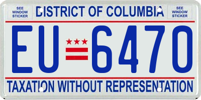 DC license plate EU6470