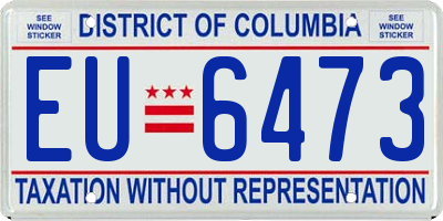 DC license plate EU6473