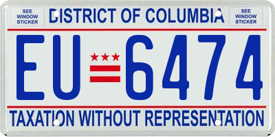 DC license plate EU6474