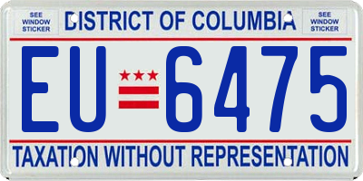 DC license plate EU6475