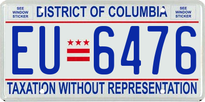 DC license plate EU6476