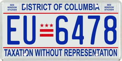 DC license plate EU6478