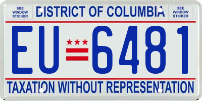 DC license plate EU6481