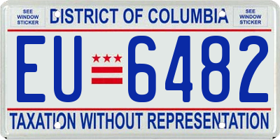 DC license plate EU6482
