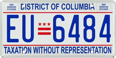 DC license plate EU6484