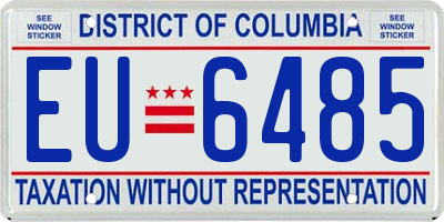 DC license plate EU6485