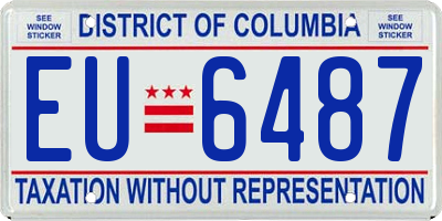 DC license plate EU6487