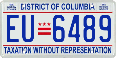 DC license plate EU6489