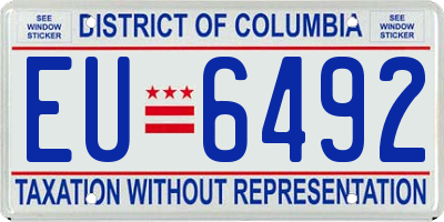 DC license plate EU6492