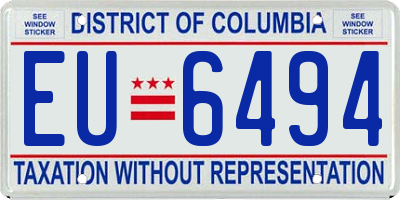 DC license plate EU6494