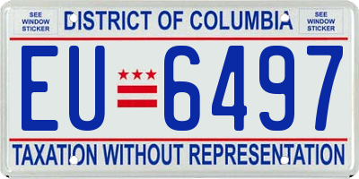 DC license plate EU6497