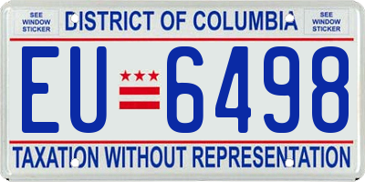 DC license plate EU6498