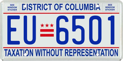 DC license plate EU6501