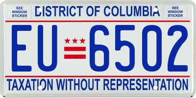 DC license plate EU6502