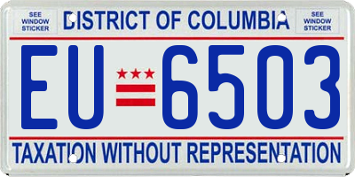 DC license plate EU6503