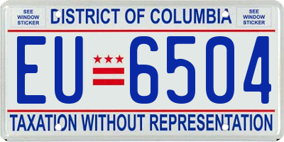 DC license plate EU6504
