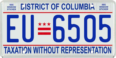 DC license plate EU6505