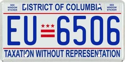 DC license plate EU6506