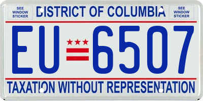 DC license plate EU6507
