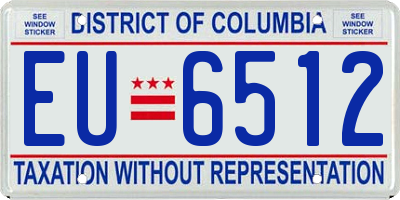 DC license plate EU6512