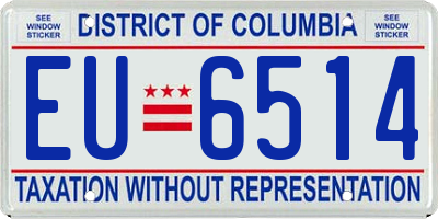 DC license plate EU6514