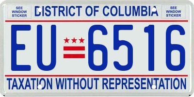 DC license plate EU6516