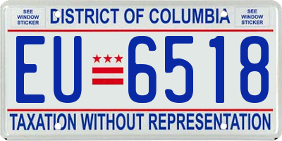 DC license plate EU6518