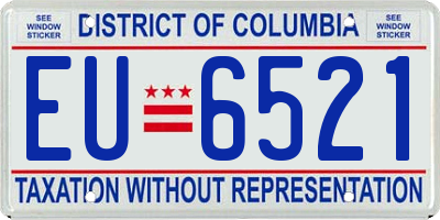 DC license plate EU6521