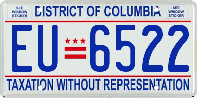 DC license plate EU6522